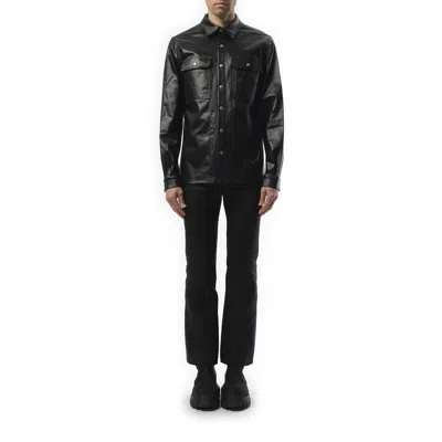 Rick Owens Men's Denim Outershirt In Black