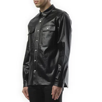 Rick Owens Men's Denim Outershirt In Black