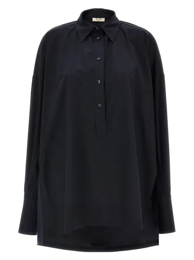 Di.la3 Pari' Blue Cotton Shirt In Black