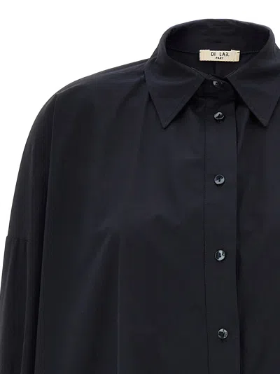 Di.la3 Pari' Blue Cotton Shirt In Black
