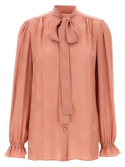 Dolce & Gabbana Silk Shirt With Puff Shoulders And Bow Detail