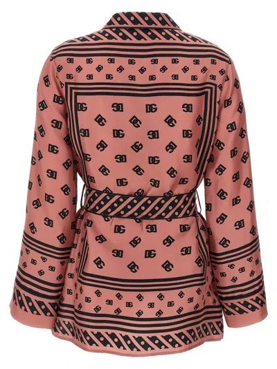Dolce & Gabbana Silk Twill Pajama Shirt Dg Logo