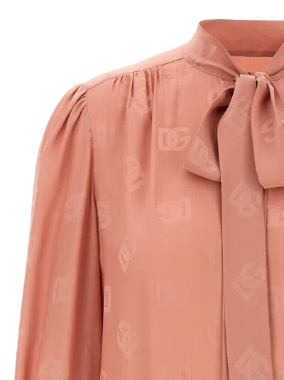 Dolce & Gabbana Silk Shirt With Puff Shoulders And Bow Detail