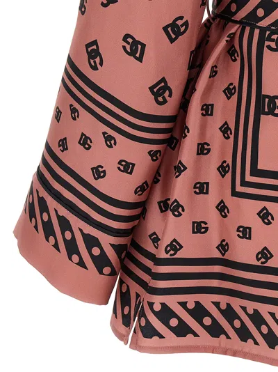 Dolce & Gabbana Silk Twill Pajama Shirt Dg Logo