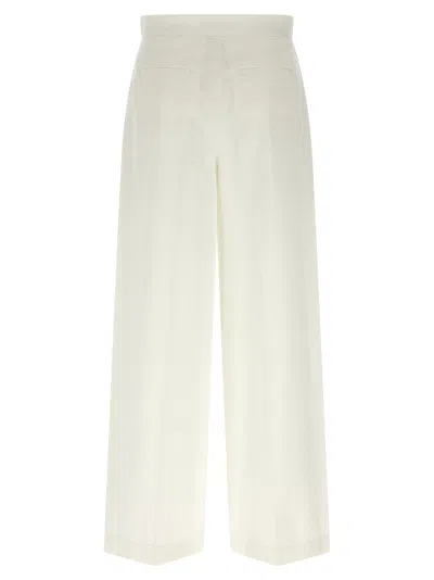 Fabiana Filippi Mid-waist White Cotton Trousers In White