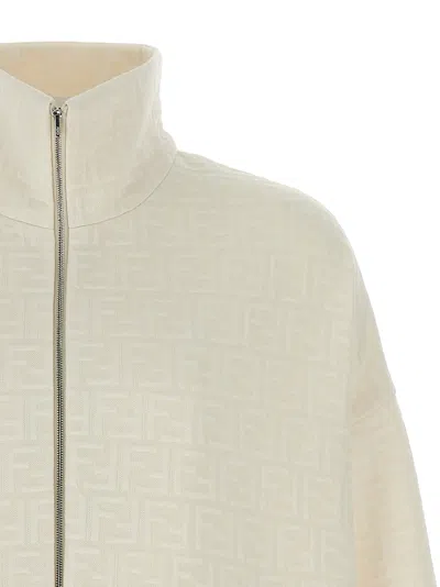 Fendi Felpa In Misto Poliestere Avorio  Uomo