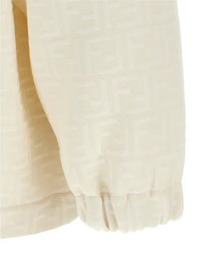Fendi Felpa In Misto Poliestere Avorio  Uomo