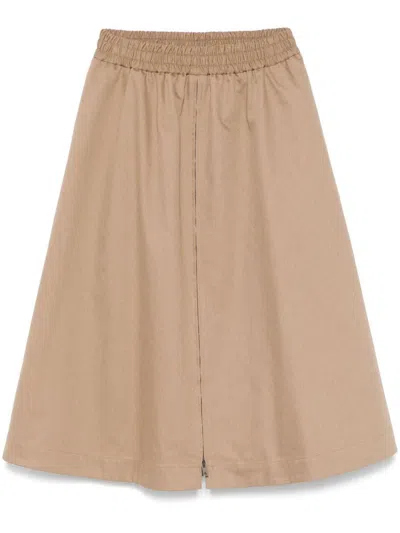 Golden Goose Deluxe Brand Flowing Beige Maxi Skirt With Elastic Waistband In Beige