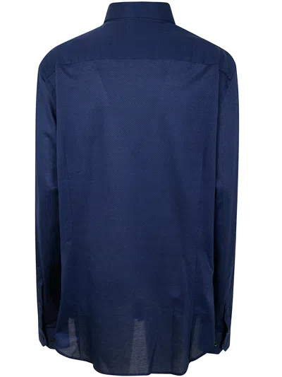 Giorgio Armani Shirt Collared Long Sleeves In Blue