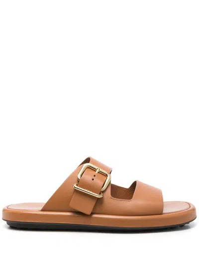 Tod's Leather Sandals In Brown