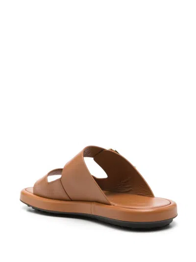 Tod's Leather Sandals In Brown