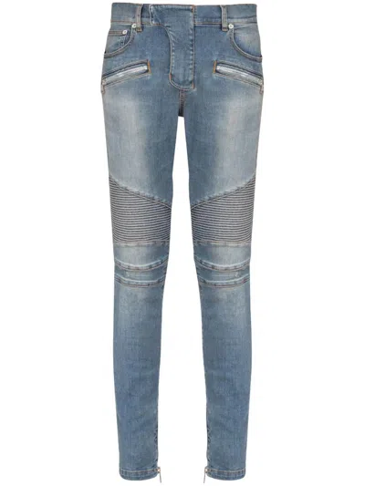 Balmain Slim Fit Jeans For Men In Blue