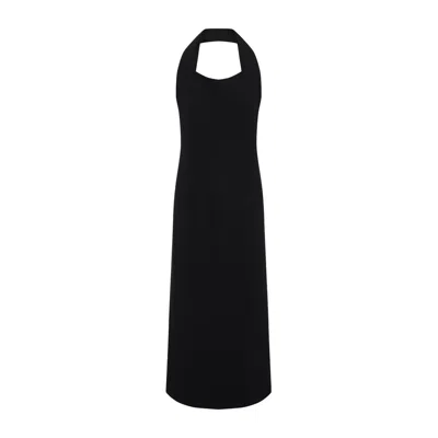 Carven Halter Neck Evening Dress With Flattering Silhouette In Black