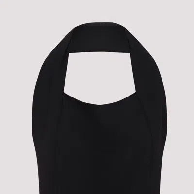 Carven Halter Neck Evening Dress With Flattering Silhouette In Black
