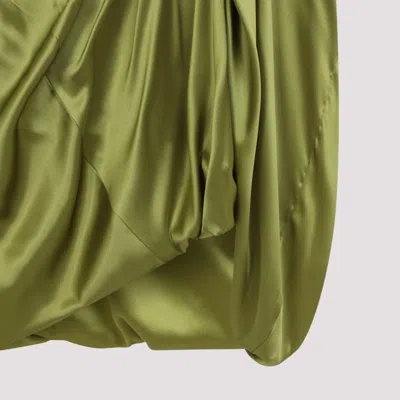 Dries Van Noten Dalant Silk Asymmetrical Dress In Green