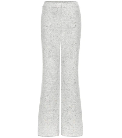 Stella Mccartney Virgin Wool-blend Wide-leg Trousers In Grey