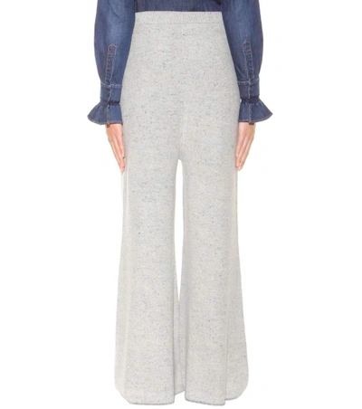 Shop Stella Mccartney Virgin Wool-blend Wide-leg Trousers In Grey
