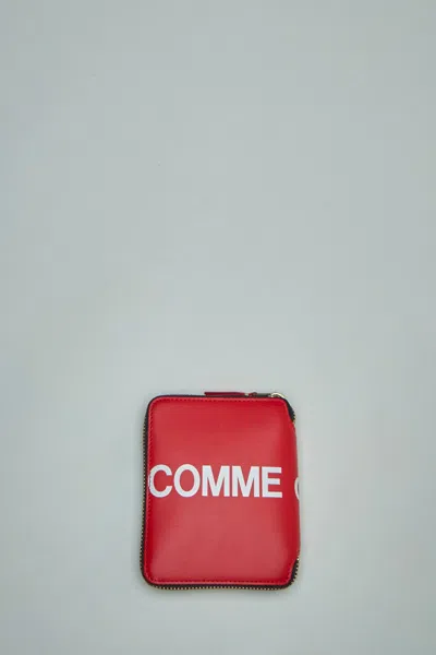Comme Des Garçons Wallet Zip Huge Logo Red In Red