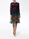 Mary Katrantzou Long-sleeve Printed Tulle Dress In Prugna