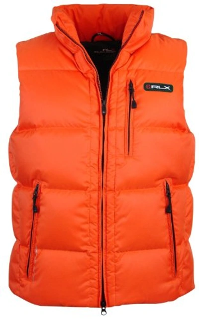 Polo Ralph Lauren Rlx Mens Down Filled Puffer Vest In Orange