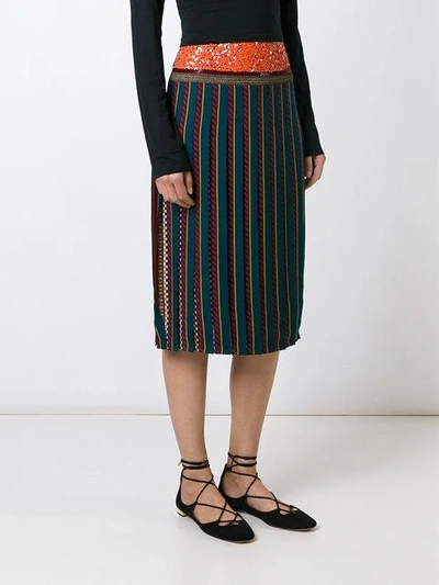 Shop Tory Burch Pleated Skirt In Green