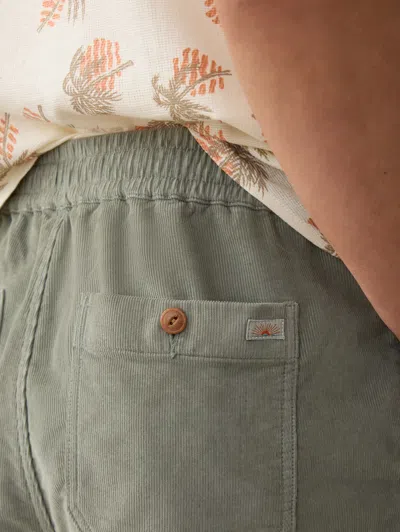 Faherty Corduroy Drawstring Utility Short In Coastal Sage