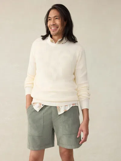 Faherty Corduroy Drawstring Utility Short In Coastal Sage