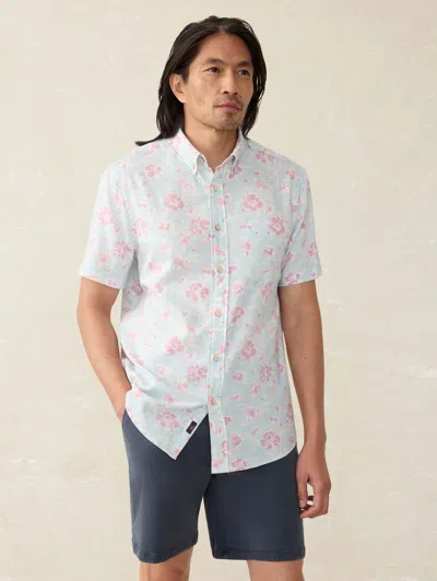 Faherty Short-sleeve Breeze Shirt In Clear Waters Blossom