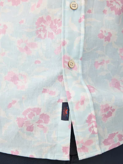 Faherty Short-sleeve Breeze Shirt In Clear Waters Blossom