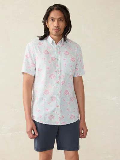 Faherty Short-sleeve Breeze Shirt In Clear Waters Blossom