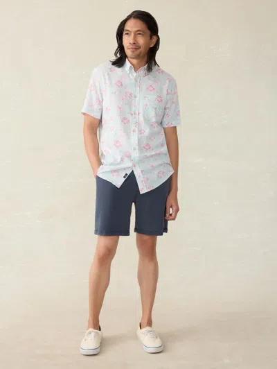 Faherty Short-sleeve Breeze Shirt In Clear Waters Blossom