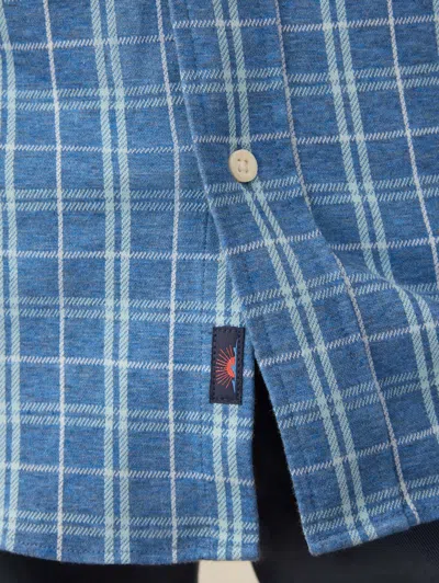 Faherty Coastline Knit Shirt In Ocean Sky Plaid