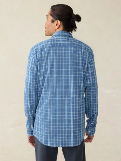 Faherty Coastline Knit Shirt In Ocean Sky Plaid