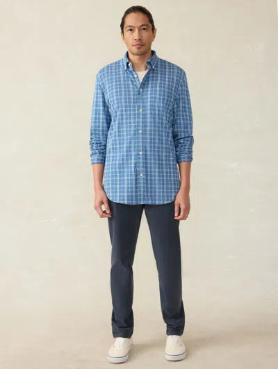 Faherty Coastline Knit Shirt In Ocean Sky Plaid