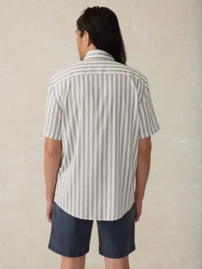 Faherty Short Sleeve Cabana Towel Terry Shirt In Clover Valley Stripe