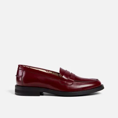 Duke & Dexter Leather Wilde Penny Loafers In Burgundy