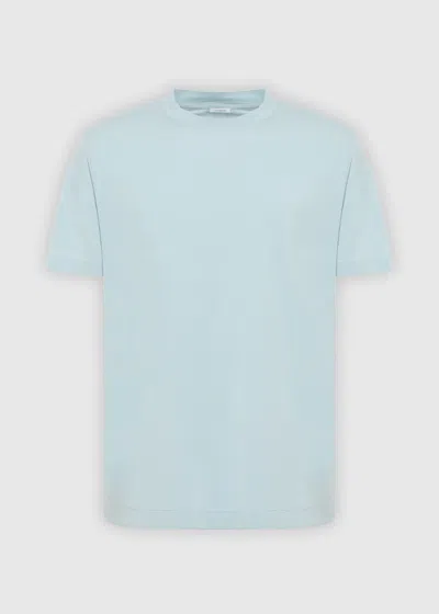 Malo Maglia Girocollo In Cotone Stretch In Blue
