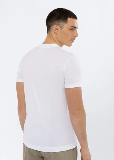 Malo Maglia Girocollo In Cotone E Lino In White
