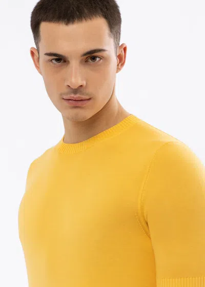 Malo Maglia Girocollo In Cotone In Yellow