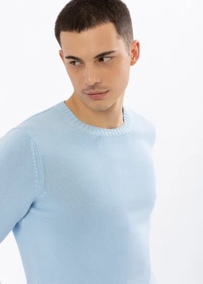 Malo Maglia Girocollo In Cotone In Blue