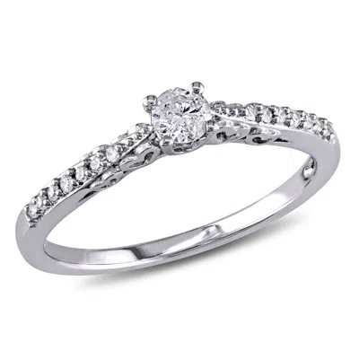 Mimi & Max 1/4ct Tw Diamond Engagement Ring 10k White Gold In White