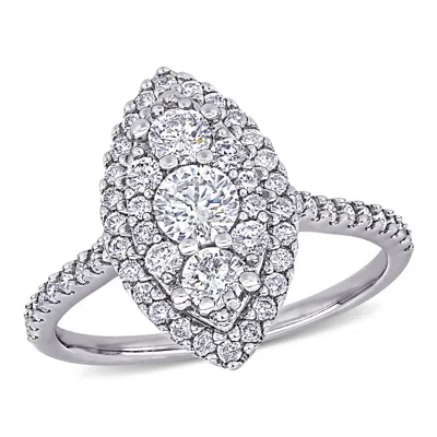Mimi & Max 1ct Tw Diamond Composite Marquise Shape Engagement Ring 10k White Gold In Silver