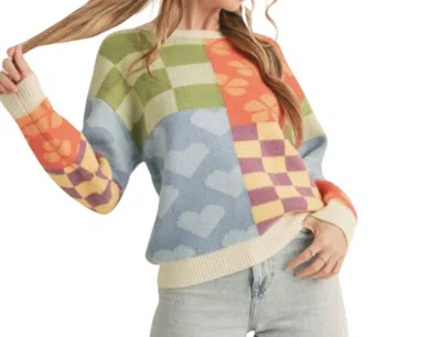 Merci Patch Pattern Sweater In Ivory Multi In White