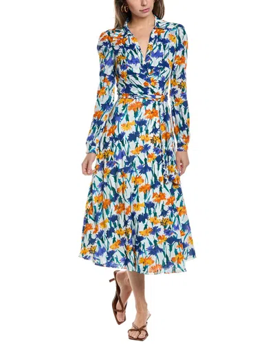 Diane Von Furstenberg Phoenix Floral-print Mesh Midi Wrap Dress In Multi