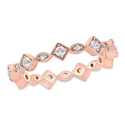 Mimi & Max 5/8ct Tgw Created White Sapphire Anniversary Ring 10k Rose Gold In White