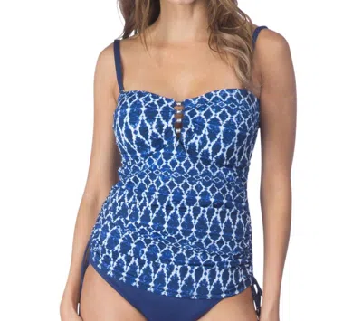 24th & Ocean Bohemia Bandeau Tankini Top In Blue In Blue