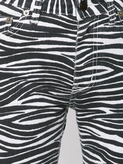 Shop Saint Laurent Zebra Print Skinny Jeans - White