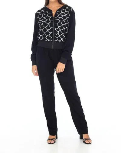 Skemo Evening Bomber Jacket In Black In Black