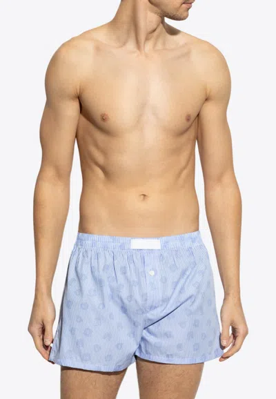 Versace Medusa Head-motif Boxers In Light Blue