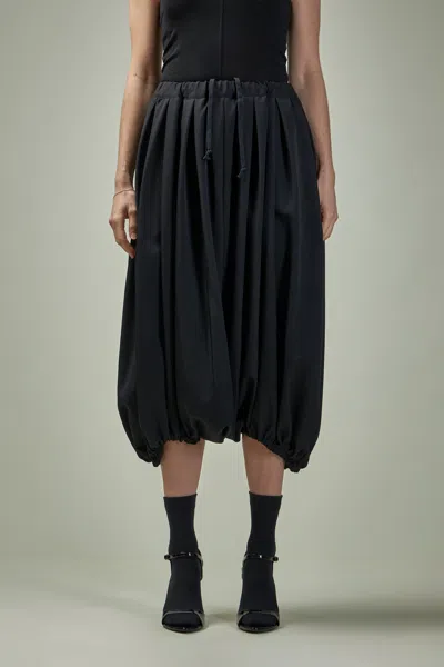 Comme Des Garçons Elasticated-waist Draped Skirt In Black